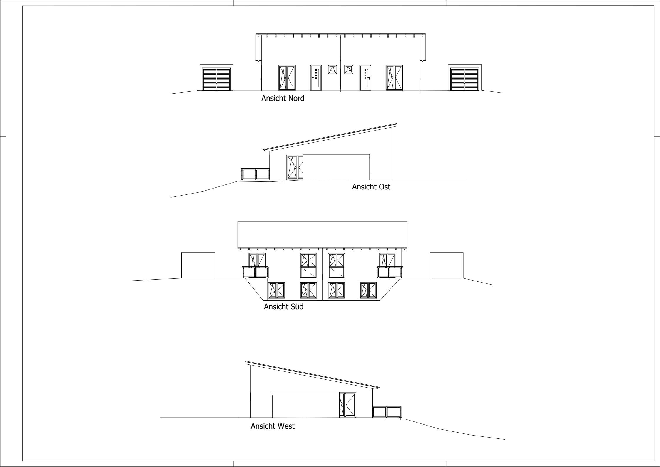 Neubau von 4 Doppelhaushälften in Seedorf 